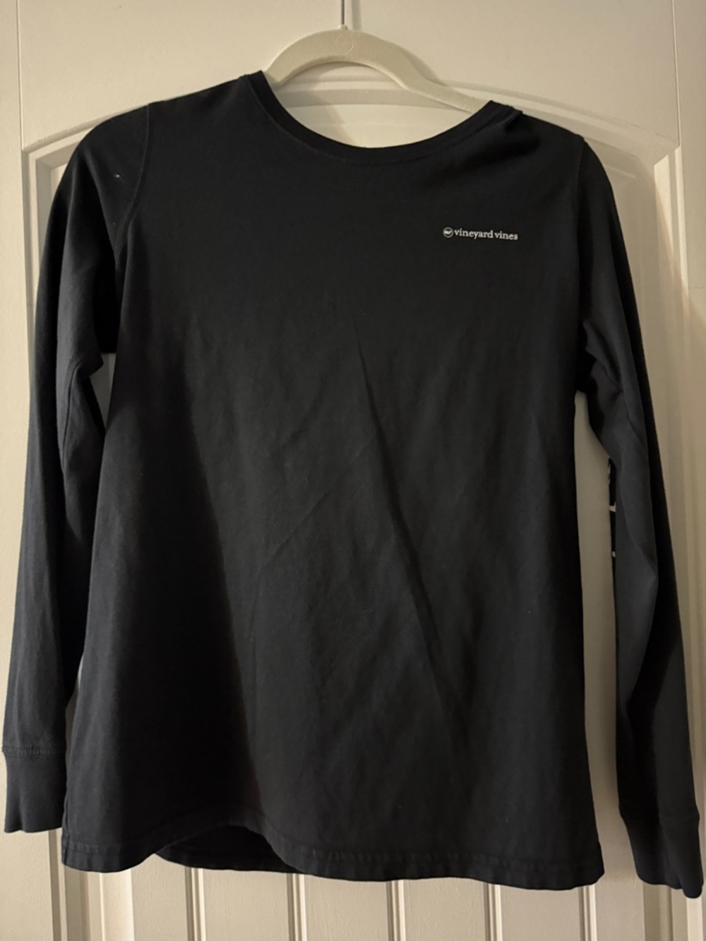 Vineyard Vines Black Long Sleeve Tee with White Logo